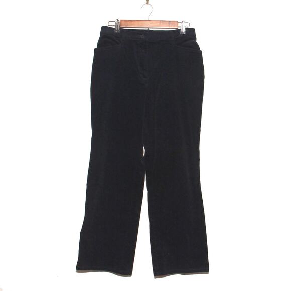 Orvis Black Corduroy Stretch Jeans Size 8 Petite Straight Leg - Picture 1 of 7